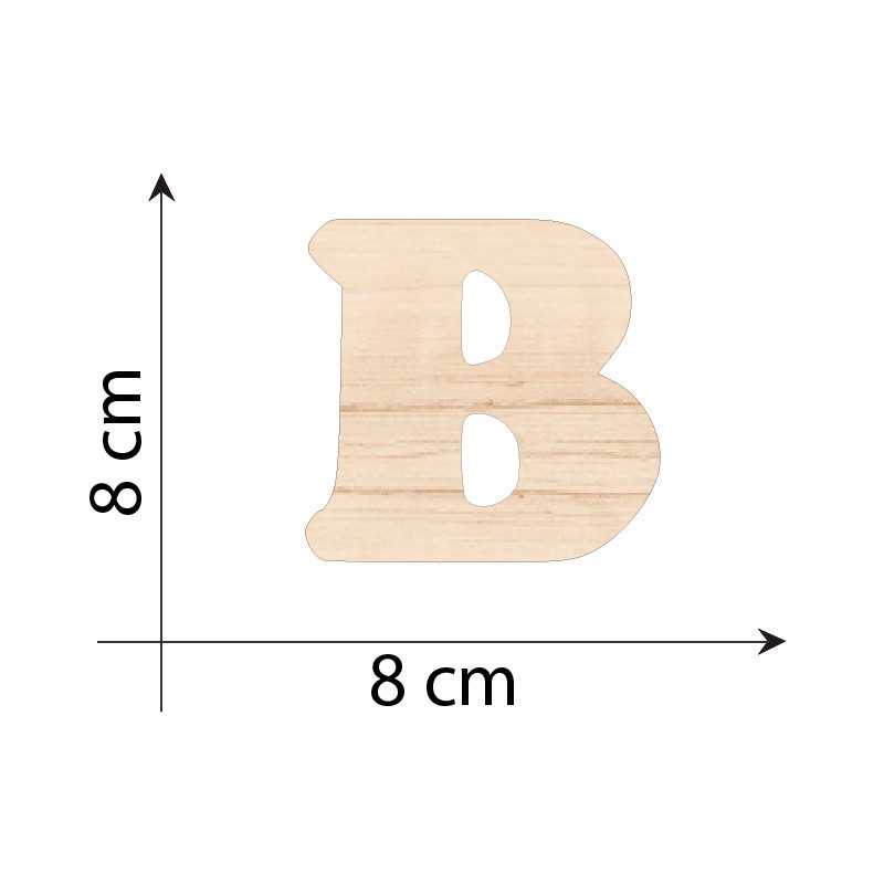 Letter B 8 cm in 3mm wood...
