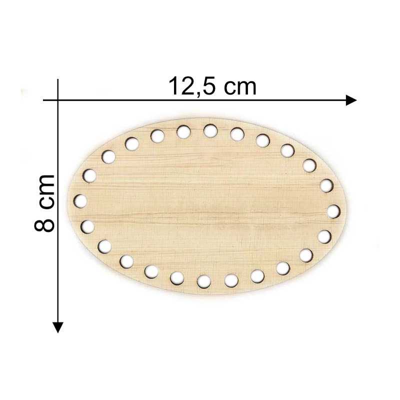 Oval-shaped wooden base...