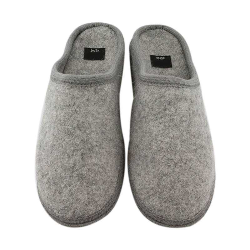Gray Wool Slippers
