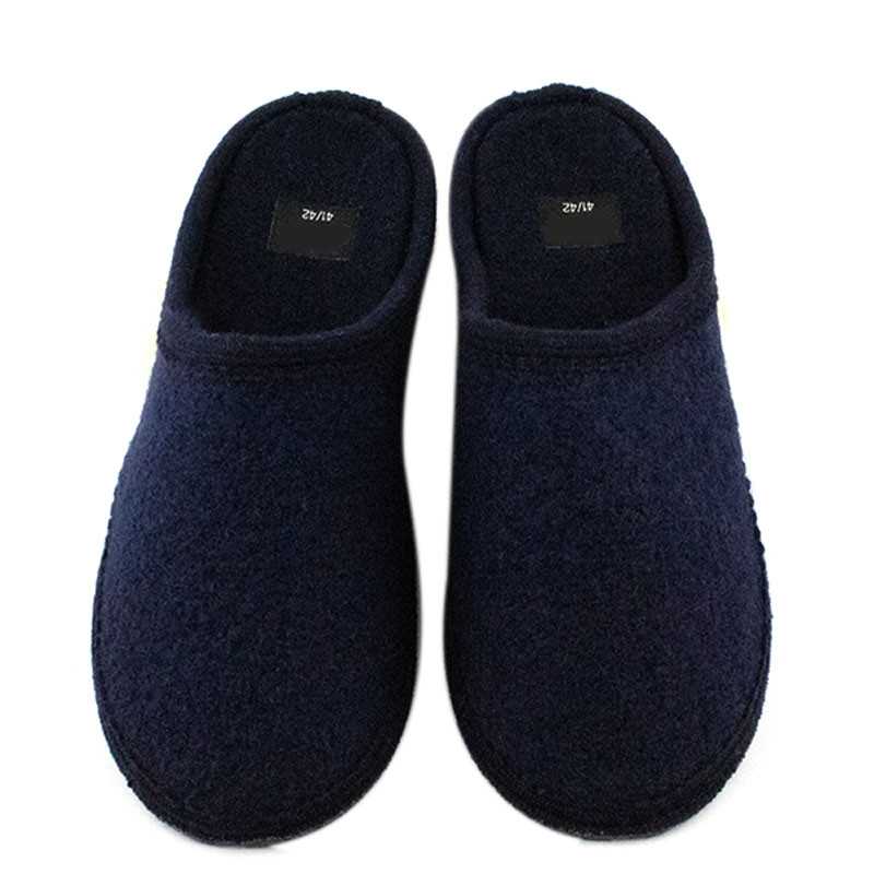 Blue Wool Slippers